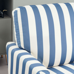 HOMCOM Blue and White Striped Armchair - Size: Single - Wilko - thumbnail 4