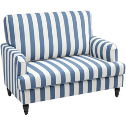 HOMCOM Blue and White Striped Armchair - Size: Single - Wilko - thumbnail 3