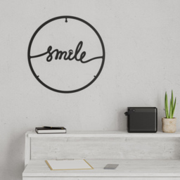 Decortie Black Smile Theme Metal Wall Art - Size: 45.0  x 45.0  x 1.5 cm - Wilko - thumbnail 5