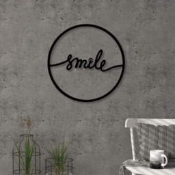 Decortie Black Smile Theme Metal Wall Art - Size: 45.0  x 45.0  x 1.5 cm - Wilko - thumbnail 6
