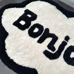Mooky Mats Speech Bubble Bonjour Slogan Non Slip Bath Mat 50 x 80cm - Size: 50 x 80 x 1cm - Cream - Wilko - thumbnail 6