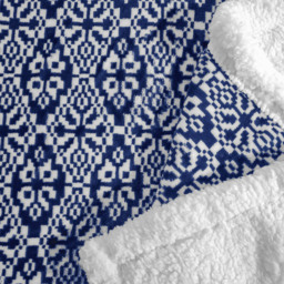 Velosso Navy Aztec Sherpa Backed Throw 130 x 180cm - Size: 130 x 180 x 1cm - Wilko - thumbnail 4