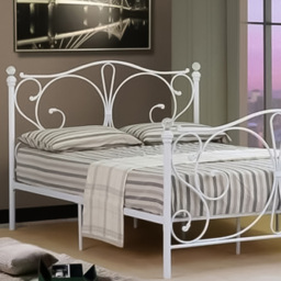 Brooklyn King Size White Metal Crystal Finial Bed Frame - Wilko - thumbnail 3