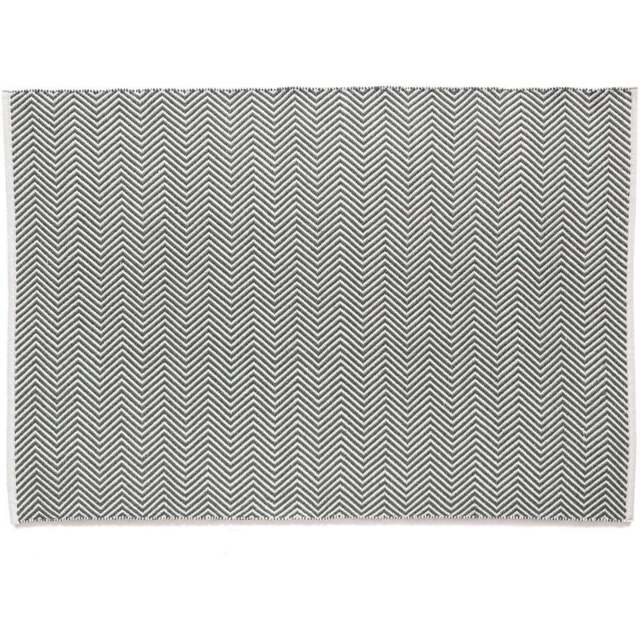 Hug Rug Warm Grey Woven Herringbone Rug 160 x 230cm - Wilko - image 1