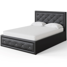 GFW Hollywood King Size Black Gas End Lift Ottoman Bed with Buttoned Headboard - Wilko - thumbnail 7