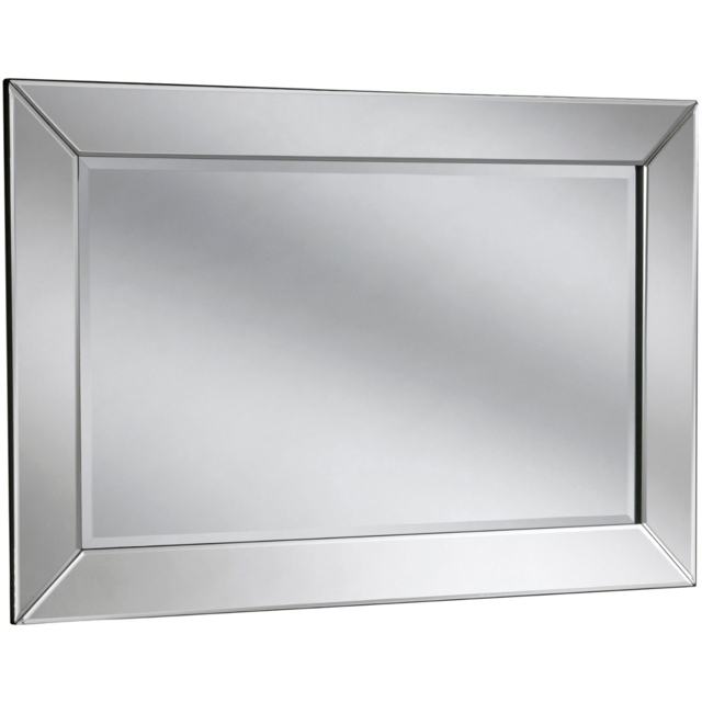 Yearn Contemporary Bevelled Wall Mirror 120 x 80cm - Black - Wilko - image 1