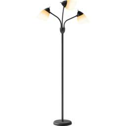 HOMCOM 3 Way Black Arc Tree Floor Lamp with 3 Colour Temperatures - Size: 38 x 14 x 28cm - Wilko