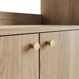 GFW Vionna 2 Door 3 Shelf Oak Mid Century Curved Display Unit - Size: 175 x 80.5 x 29cm - Wilko - thumbnail 7