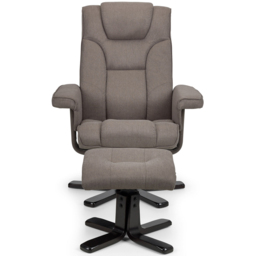 Julian Bowen Malmo Grey Swivel Recliner Chair and Footstool - Size: Single - Wilko - thumbnail 4