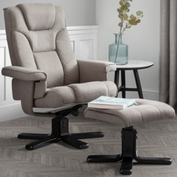 Julian Bowen Malmo Grey Swivel Recliner Chair and Footstool - Size: Single - Wilko
