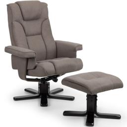 Julian Bowen Malmo Grey Swivel Recliner Chair and Footstool - Size: Single - Wilko - thumbnail 3
