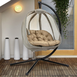 Outsunny Khaki Egg Chair with Cushions - Size: 1 Seater - Green - Wilko - thumbnail 1