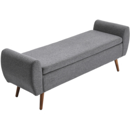 Living and Home Grey Linen Upholstered Storage Bench - Wilko - thumbnail 4