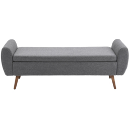 Living and Home Grey Linen Upholstered Storage Bench - Wilko - thumbnail 3