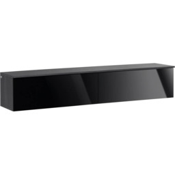 Portland Single Door Black High Gloss Floating Wall TV Unit - Size: 160 x 35 x 30cm - Multi - Wilko - thumbnail 3