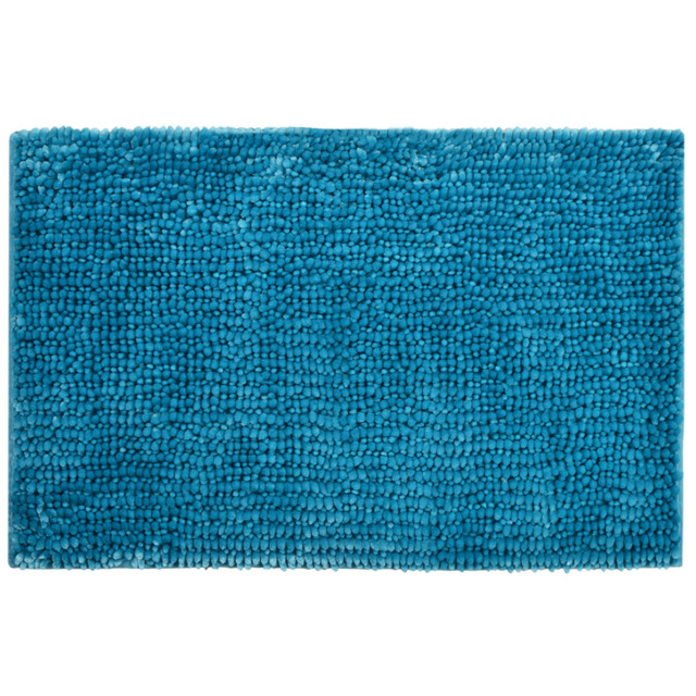 Allure Bath Fashions Turquoise Velvet Chenille Bobble Non-Slip Bath Mat - Size: 50 x 80cm - Blue - Wilko - image 1