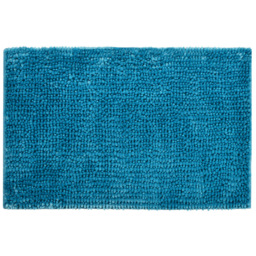 Allure Bath Fashions Turquoise Velvet Chenille Bobble Non-Slip Bath Mat - Size: 50 x 80cm - Blue - Wilko