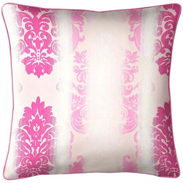 Intimates Glitter Damask Pink Filled Cushion 43 x 43cm 2 Pack - Wilko - image 1