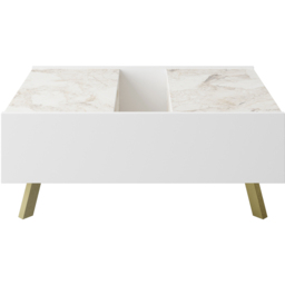 Decorotika Frida 3 Shelf White Marble and Gold Modern Coffee Table - Size: 34 x 89.5 x 63cm - Multi - Wilko - thumbnail 3