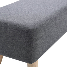 Living and Home Dark Grey Rectangular Tofu-shaped Footrest with Wooden Legs - Size: 26 x 81 x 28cm - Wilko - thumbnail 6