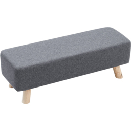 Living and Home Dark Grey Rectangular Tofu-shaped Footrest with Wooden Legs - Size: 26 x 81 x 28cm - Wilko - thumbnail 3