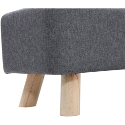 Living and Home Dark Grey Rectangular Tofu-shaped Footrest with Wooden Legs - Size: 26 x 81 x 28cm - Wilko - thumbnail 5