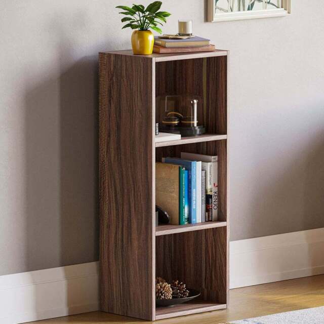 VIDA DESIGNS Oxford 3 Cube Walnut Bookcase - Size: 3 Shelf - Brown - Wilko - image 1