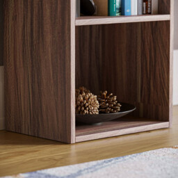 VIDA DESIGNS Oxford 3 Cube Walnut Bookcase - Size: 3 Shelf - Brown - Wilko - thumbnail 7