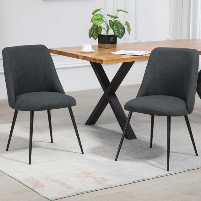 Artemis Home Morandi Set of 2 Black Fabric Dining Chairs - Wilko - image 1