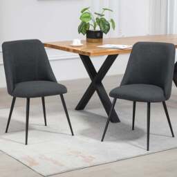Artemis Home Morandi Set of 2 Black Fabric Dining Chairs - Wilko