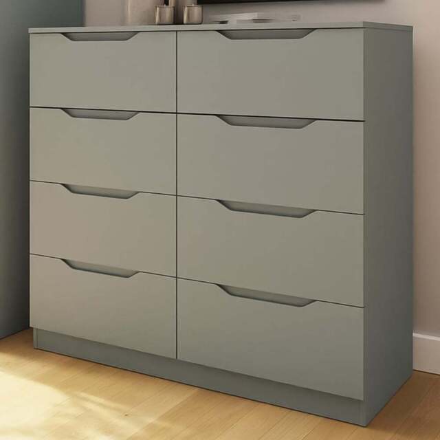 FWStyle Luno 8 Drawer Green Modern Wide Chest of Drawers - Wilko - image 1