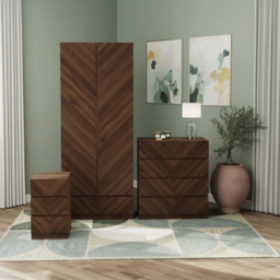 GFW Catania Royal Walnut Wood 3 Piece Bedroom Furniture Set - Wilko - thumbnail 7