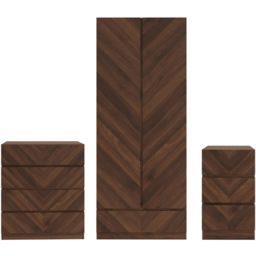 GFW Catania Royal Walnut Wood 3 Piece Bedroom Furniture Set - Wilko - thumbnail 3