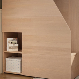 Flair Dreamland Oak Play House Triple Bunk Bed with Staircase - Size: Single + Small Double - Brown - Wilko - thumbnail 5