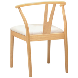 vidaXL Set of 2 Natural Rubberwood Curved Vintage Dining Chairs - Brown - Wilko - thumbnail 5