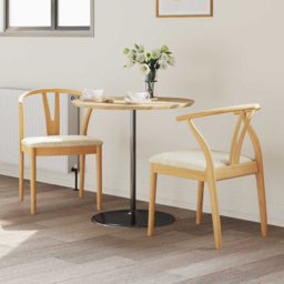 vidaXL Set of 2 Natural Rubberwood Curved Vintage Dining Chairs - Brown - Wilko