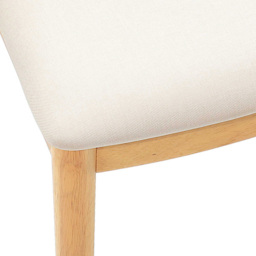 vidaXL Set of 2 Natural Rubberwood Curved Vintage Dining Chairs - Brown - Wilko - thumbnail 6