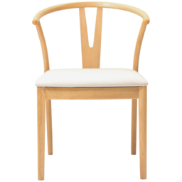 vidaXL Set of 2 Natural Rubberwood Curved Vintage Dining Chairs - Brown - Wilko - thumbnail 4