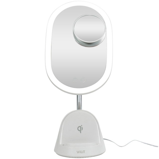 ValueLights White LED Make Up Mirror with Wireless Phone Charging - Size: 39.5 x 13 x 17cm - Wilko - image 1