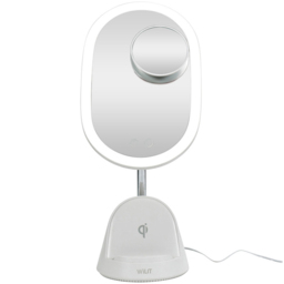 ValueLights White LED Make Up Mirror with Wireless Phone Charging - Size: 39.5 x 13 x 17cm - Wilko