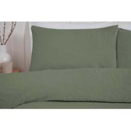 Avery Leaf Duvet Cover and Pillowcase Set - Olive Green/King - Wilko - thumbnail 3