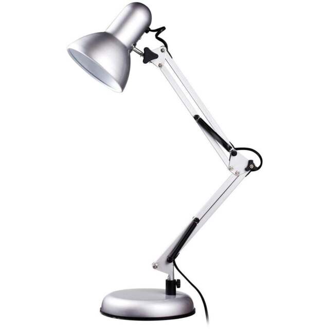 Premier Housewares Studio Silver Grey Desk Lamp - Size: 17 x 21 x 60cm - Wilko - image 1