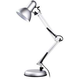 Premier Housewares Studio Silver Grey Desk Lamp - Size: 17 x 21 x 60cm - Wilko