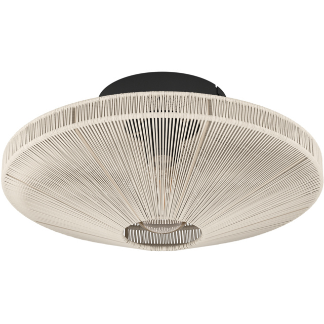 EGLO Midsumer Timeless Fabric Ceiling Light - Size: 17.5 x 38 x 17.5cm - Black - Wilko - image 1