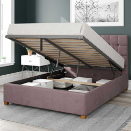 Aspire Sinatra Double Blush Plush Velvet Ottoman Bed - Pink - Aspire Beds - Wilko - thumbnail 3