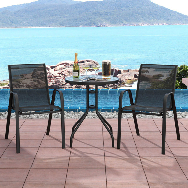 Costway 2 Seater Black Garden Bistro Set - Wilko - image 1