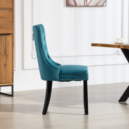 Artemis Home Ceres Set of 2 Teal Velvet Fabric Dining Chair - Green - Wilko - thumbnail 4