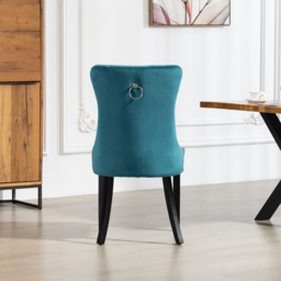 Artemis Home Ceres Set of 2 Teal Velvet Fabric Dining Chair - Green - Wilko - thumbnail 6