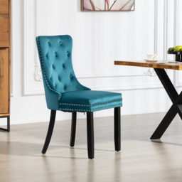 Artemis Home Ceres Set of 2 Teal Velvet Fabric Dining Chair - Green - Wilko - thumbnail 7
