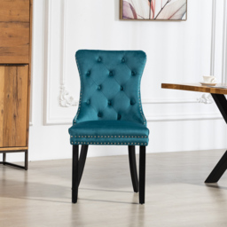 Artemis Home Ceres Set of 2 Teal Velvet Fabric Dining Chair - Green - Wilko - thumbnail 3